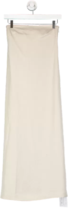 & Other Stories Cream Strapless Bustier Midi Dress UK XS