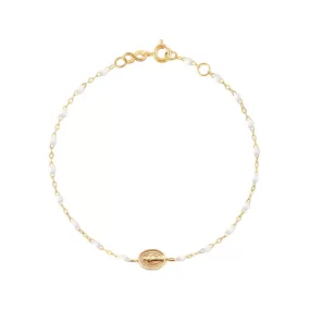 Baby Madone Charm Classic Gigi White bracelet, Yellow Gold, 5.1"