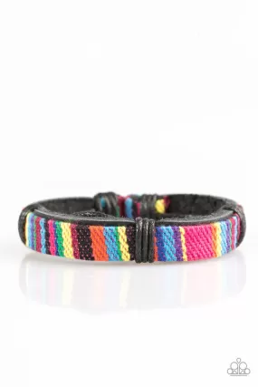 Base Camp Multi-color Leather Urban Knot Bracelet - Paparazzi Accessories