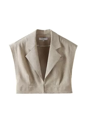 BEIGE SLEEVELESS JACKET