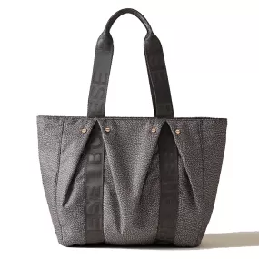 Borsa Donna Shopping BORBONESE linea Cloudette Medium in Tessuto Jet Op colore Clay Grey