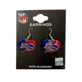 Buffalo Bills Logo In Heart Earrings