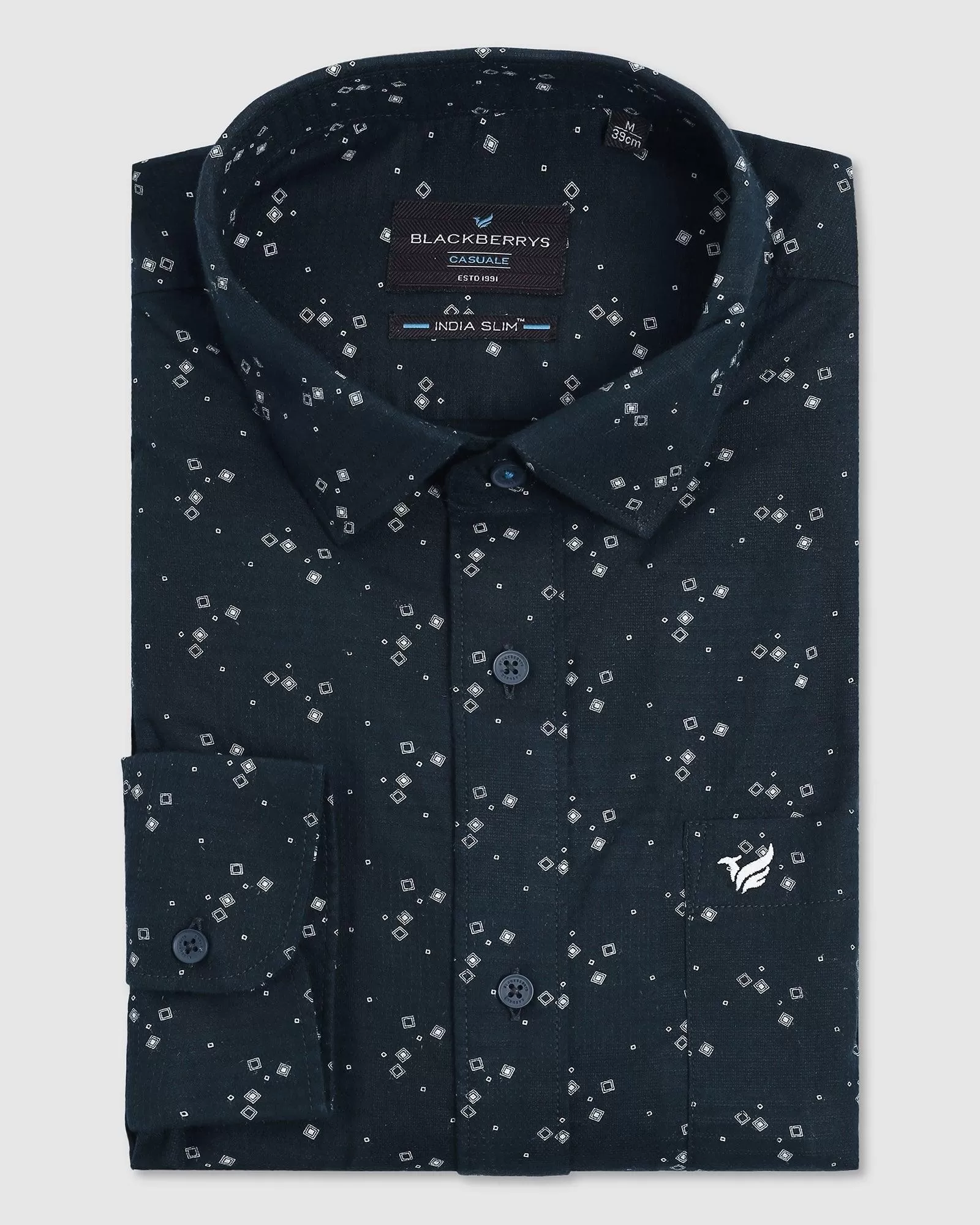 Casual Navy Printed Shirt - Siko