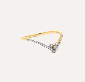 Crown Pave Diamond Ring in 14K Gold over Sterling Silver