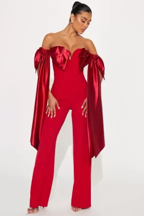 Hope You Miss Me Jumpsuit  - Red