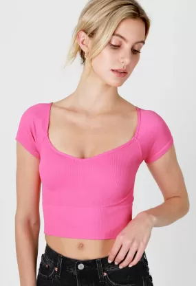 Lena Crop Top-Pink