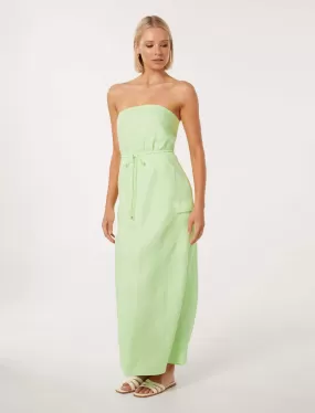 Mabel Strapless Cargo Midi Dress