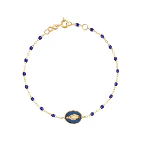 Madone resin charm Classic Gigi Lapis bracelet, Yellow Gold, 6.7"