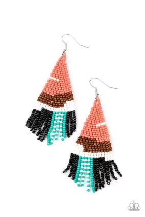 Paparazzi Summer Heat - Orange Multi Earrings