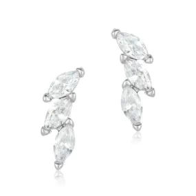 Petal Climbing Earrings silver