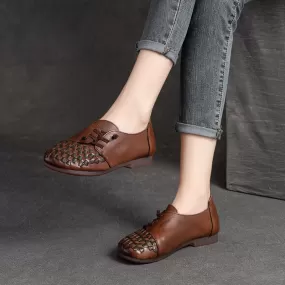 Summer Leather Retro Casual Flat Loafers