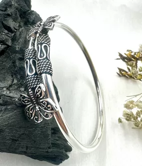 The Butterfly Silver Flexible Open Bracelet