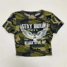 Women's Military Camo Graphic Crop Top